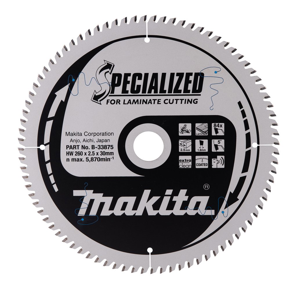 Makita Accessoires Afkortzaagblad Laminaat 260X30X2,5 84T5G - B-33875