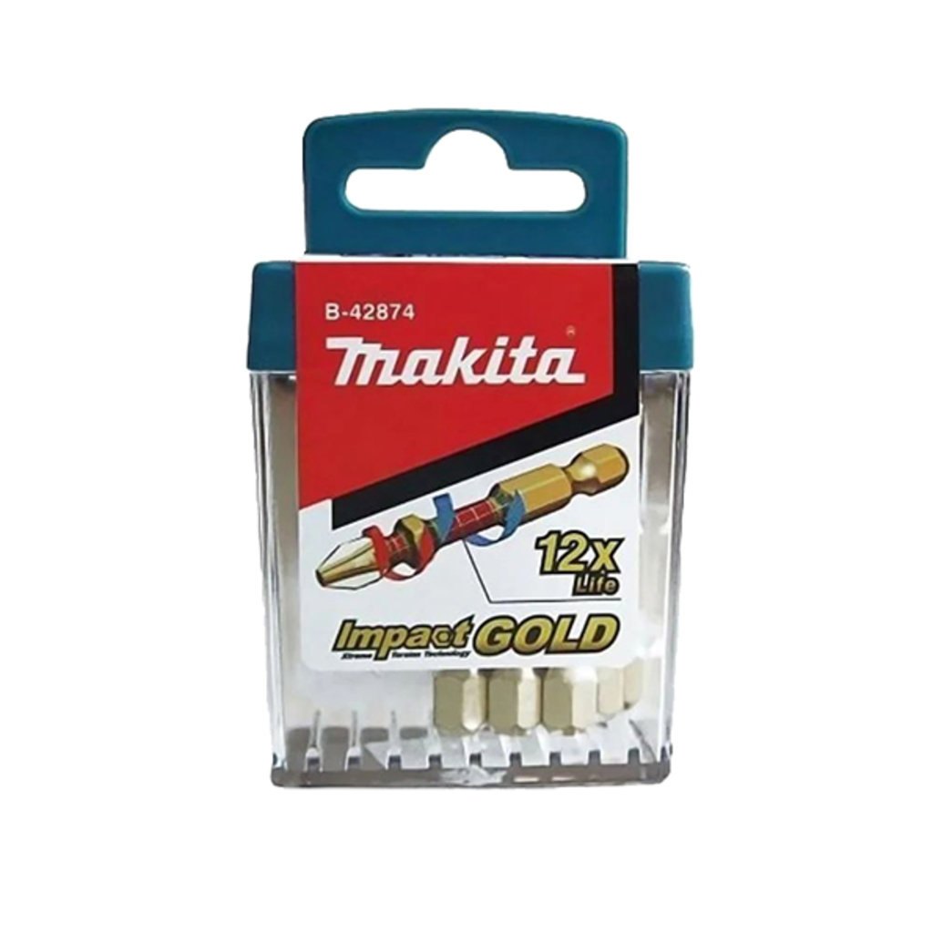 Makita Accessoires Slagschroefbit PH2x50mm XTT Impact Gold, 10 stuks - B-42874