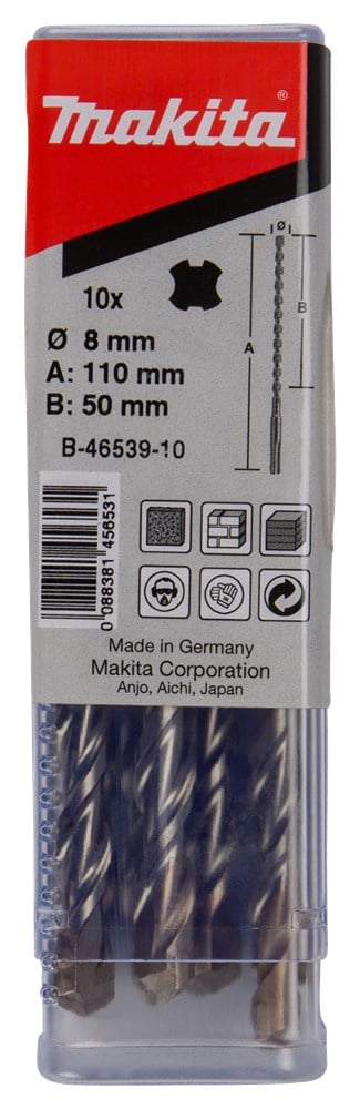Makita Accessoires P2S:Sds-Plus Boor 8X110Mm 10St - B-46539-10
