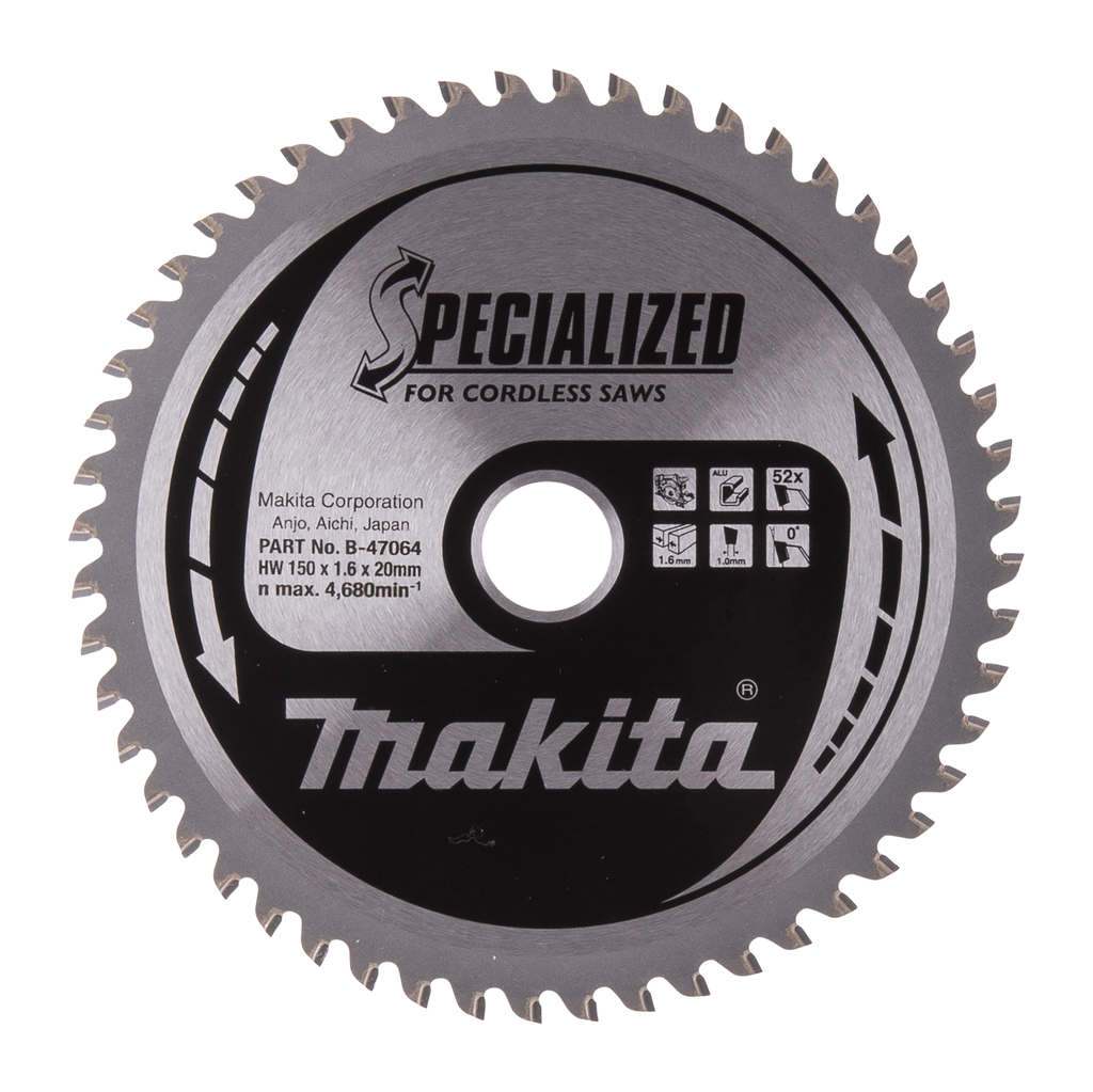 Makita Accessoires Cirkelzaagblad | Aluminium | 150X20X1,6 52T 0Gr - B-47064
