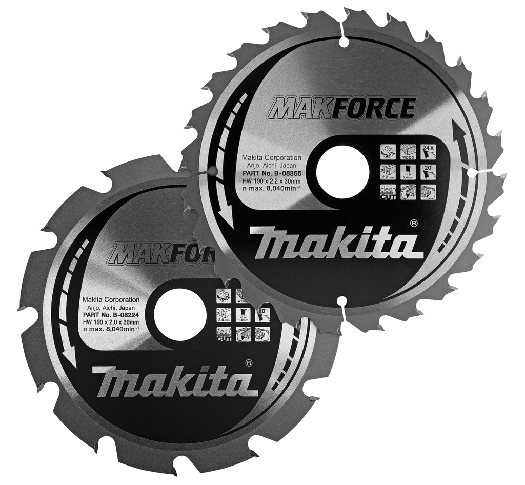 Makita Accessoires Cirkelzaagblad | Hout | Twinpack | 190Mm 12/24T - B-49367