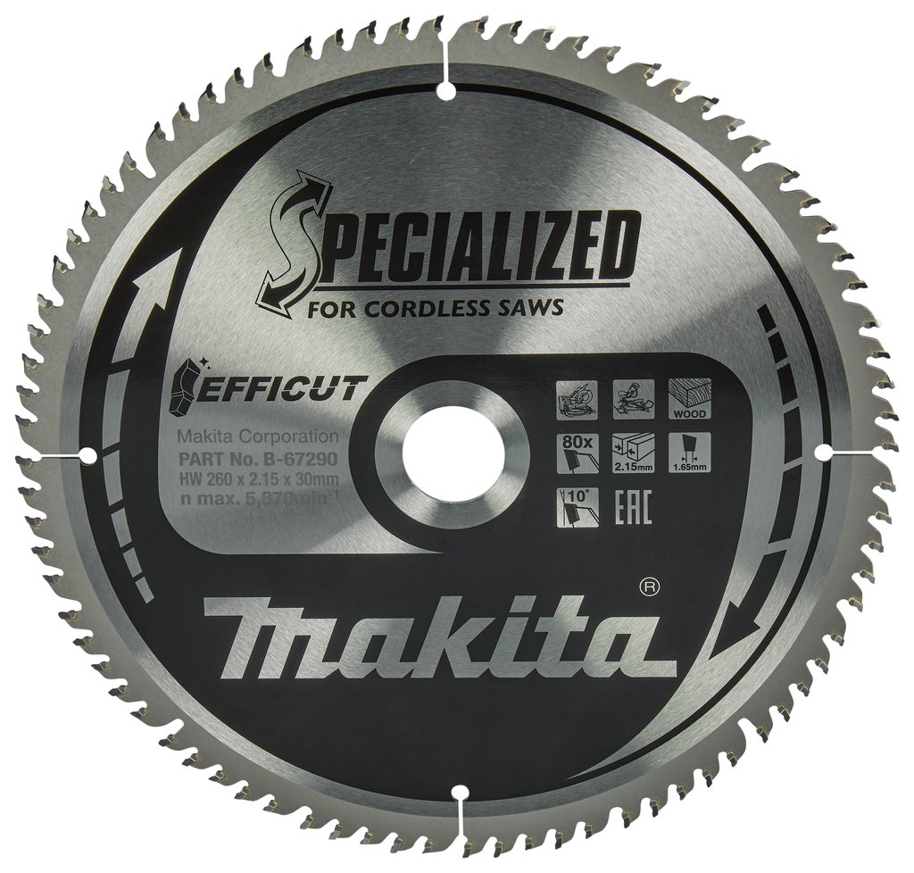 Makita Accessoires Afkortzaagblad Hout 260X30 80T Ffcut - B-67290