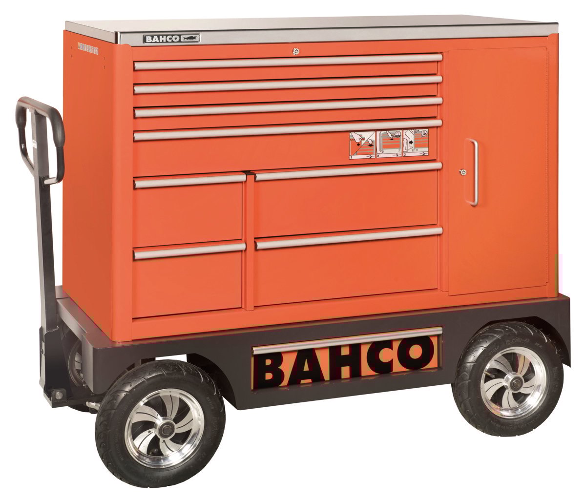 Bahco Gereedschapswagen &apos;classic&apos; C75 53" met 8 lades | opbergkast | oranje | 1505 mm x 500 mm x 1218 mm 1475KXXL8CWTSS