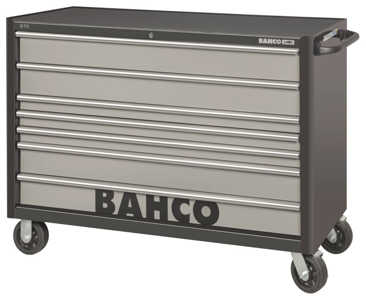 Bahco Gereedschapswagen &apos;classic&apos; C75 53" met 7 lades | extra breed | zwart-grijs | 1016 mm x 501 mm x 1440 mm 1476KXXL7BK