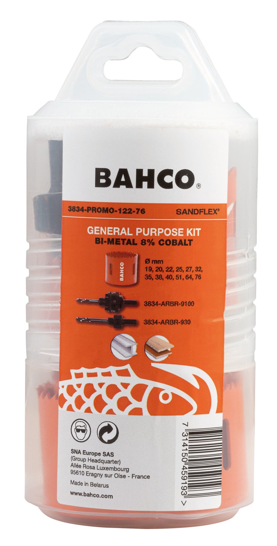 Bahco Sandflex Bi-metalen gatzagenset | voor metaal en houtsoorten | 19 mm 76 mm 14-delig 3834-PROMO-122-76