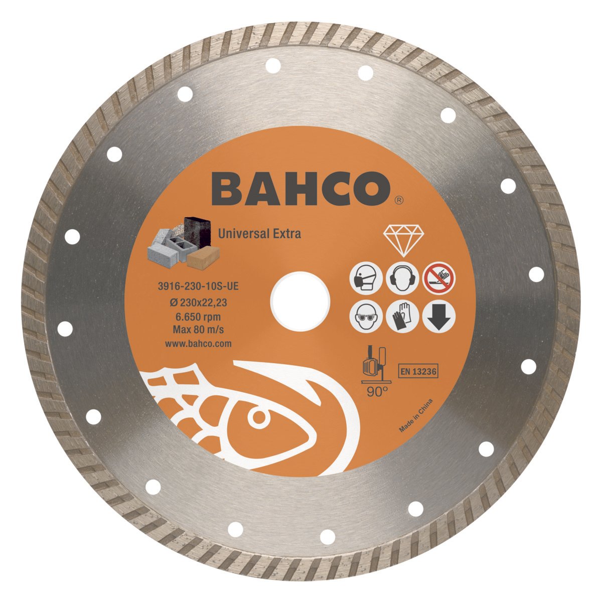 Bahco Slijpschijf | diamant | voor betontegels en bouwmaterialen | 150 x 3.0 x 22.23 mm 3916-150-10S-UE