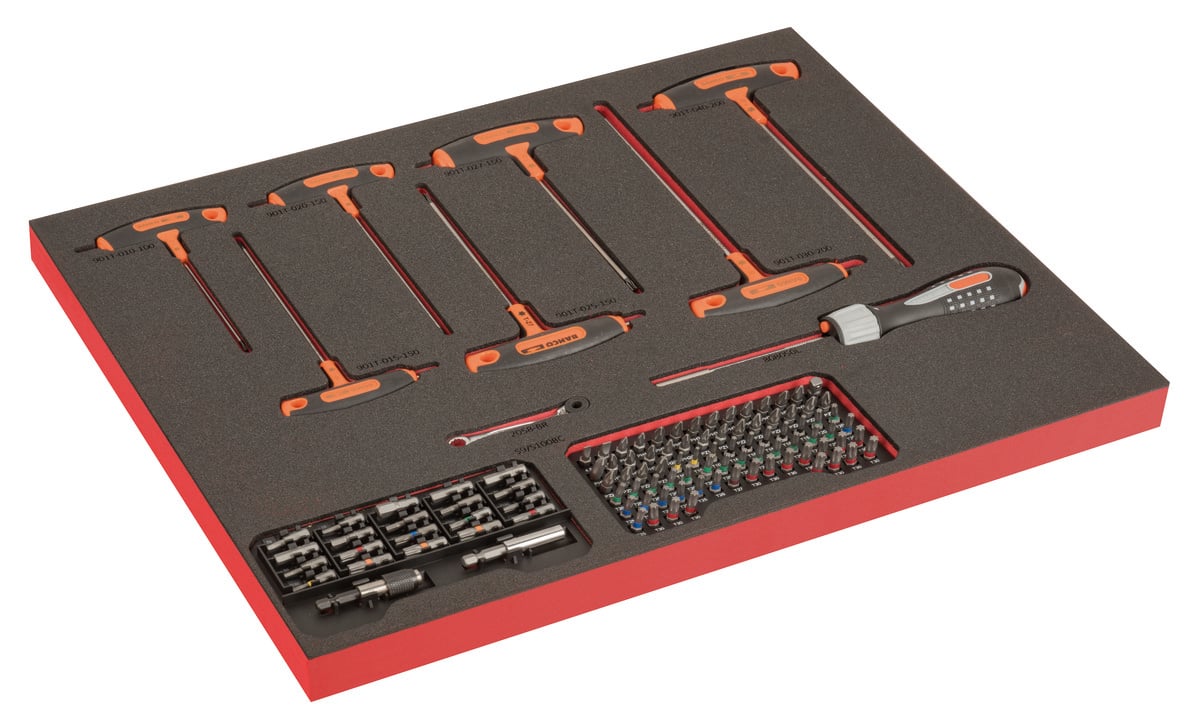 Bahco Foaminlay Fit&Go 3 3 met schroevendraaiers | T-greepschroevendraaiers en bits met lasermarkering 114-delig FF1A203LM