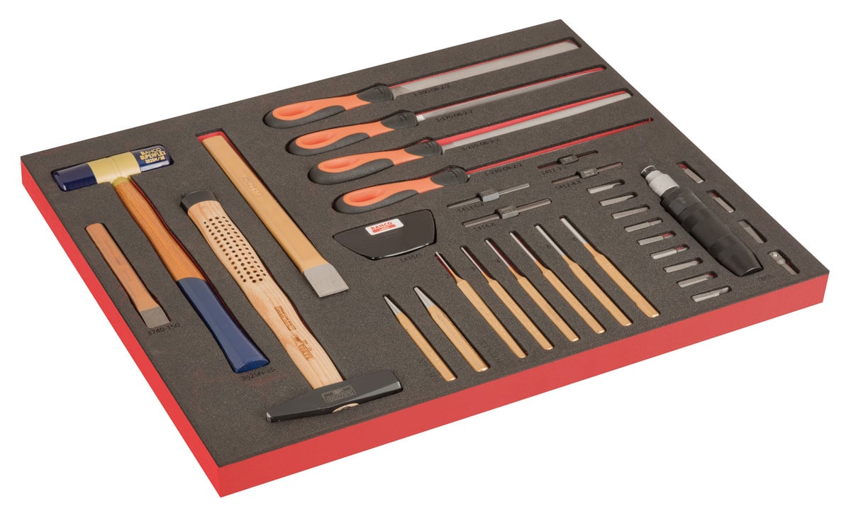 Bahco Foaminlay Fit&Go 3 3 met slaggereedschap en vijlen met lasermarkering 40-delig FF1A204LM