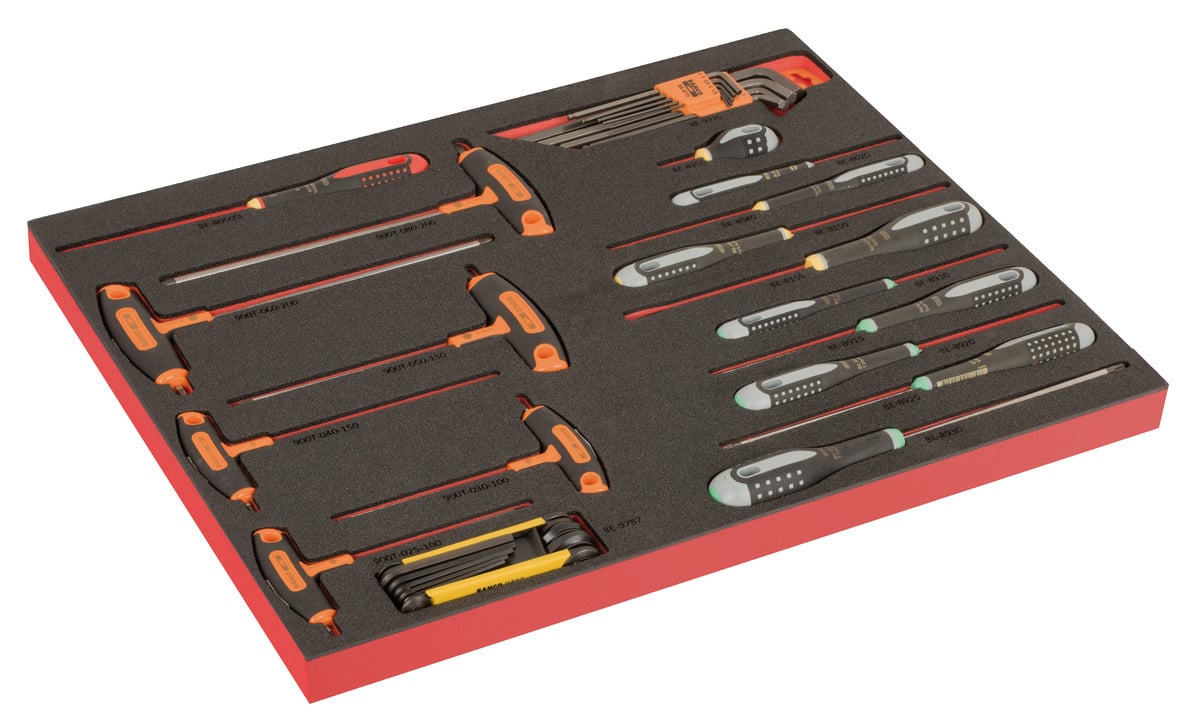 Bahco Foaminlay Fit&Go 3 3 met schroevendraaiers | T-greepschroevendraaiers en inbussleutels met lasermarkering 35-delig FF1A211LM