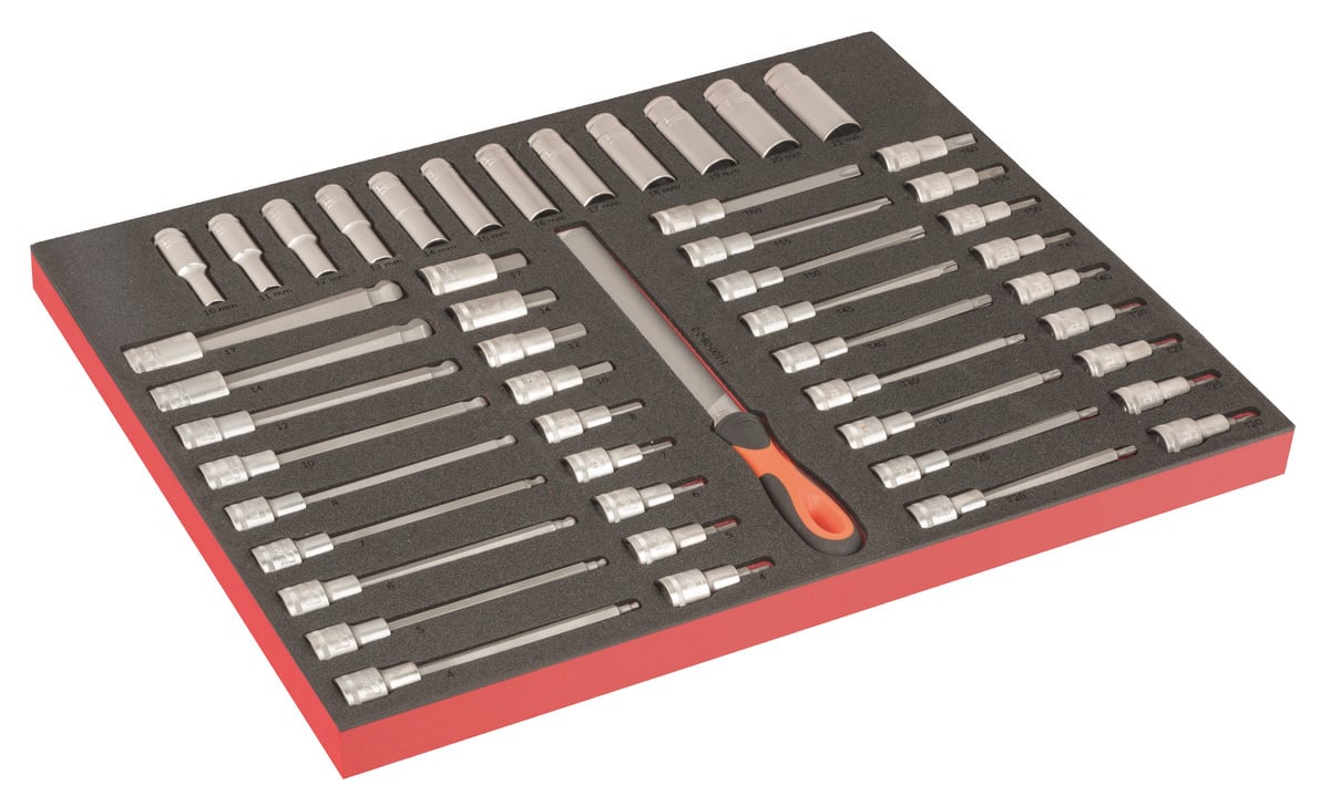 Bahco Foaminlay Fit&Go 3 3 met doppen met 1 2" met lasermarkering 49-delig FF1A219LM