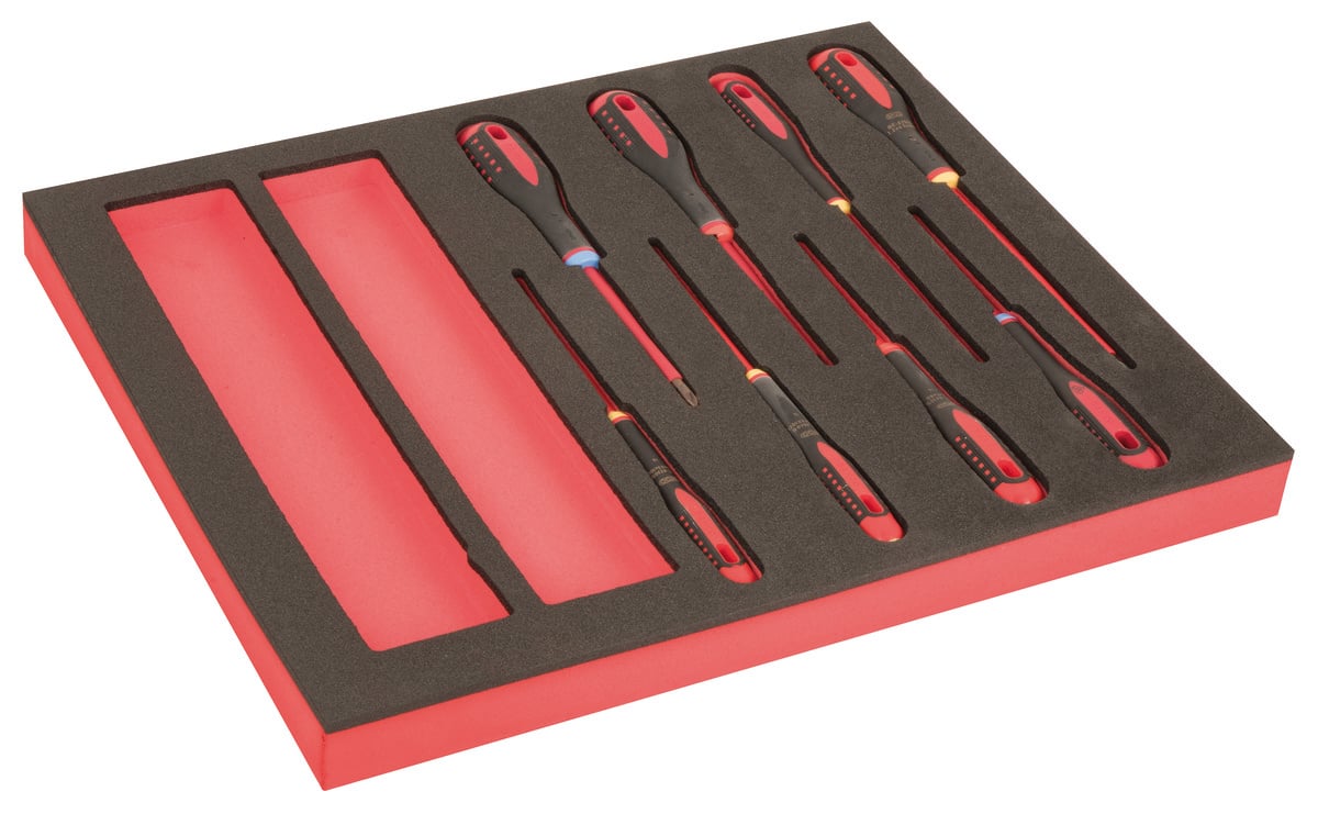 Bahco Foaminlay Fit&Go 2 3 met schroevendraaiers | ERGO | geïsoleerd | gleuf | Phillips en Pozidriv 8-delig FF1F1006
