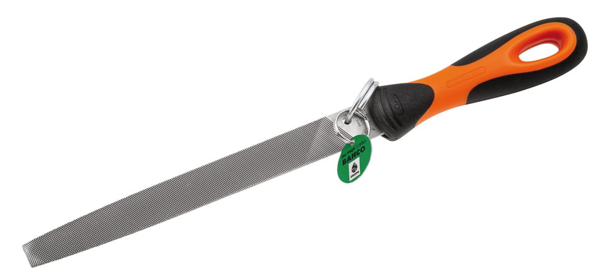 Bahco Handblokvijl ERGO™ | met veiligheidsring | met hecht | platspits | basterd | 200mm - TAH1-110-08-1-2