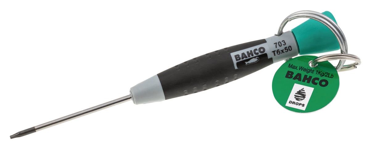 Bahco Precisie schroevendraaier | met veiligheidsring | TORX | T10 x 50 mm TAH703-10-50