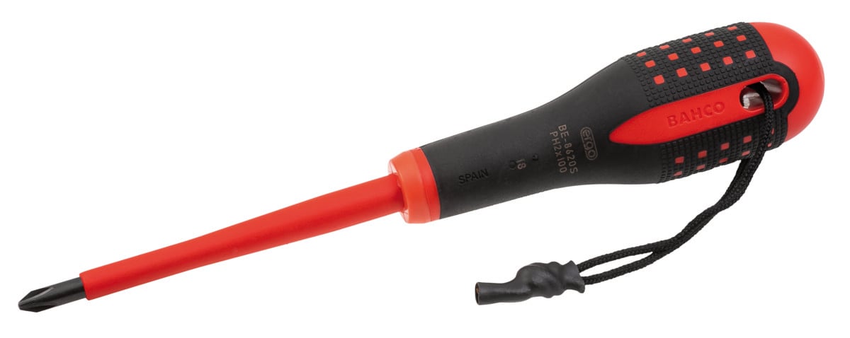 Bahco Schroevendraaier ERGO™ | met Kevlar-koord | VDE | driecomponentengreep | zeskantkling | Phillips | PH4 x 200 mm TAH TAHBE-8640S