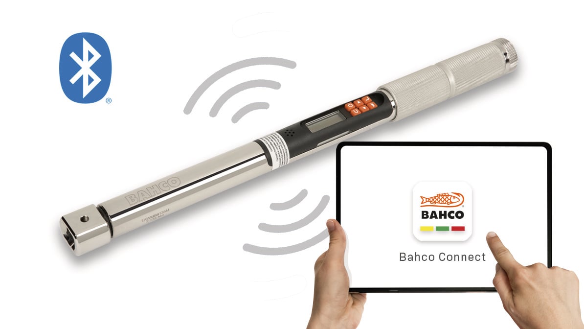 Bahco Digitale moment- en hoeksleutel | Bluetooth | vaste ratelkop | met geheugen | micro | 6.8-135Nm TAWMB9135M
