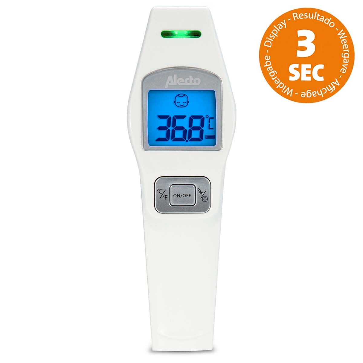 Alecto BC-37 Voorhoofdthermometer infrarood wit BC-37
