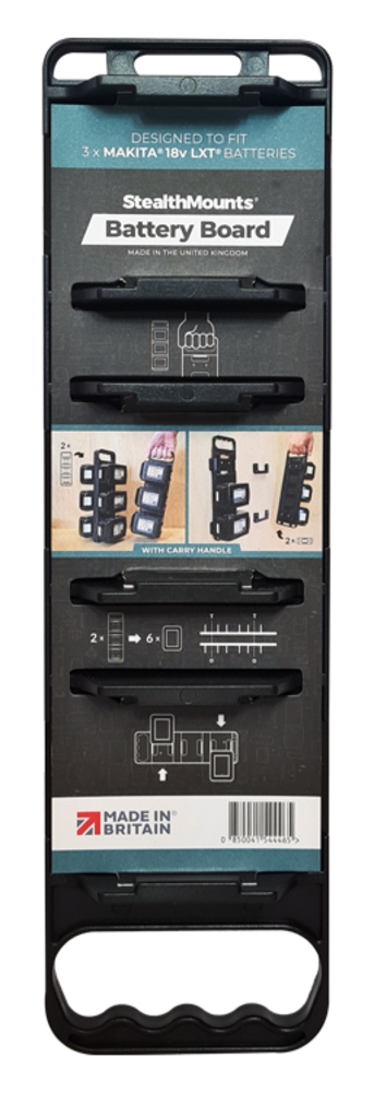 Stealthmounts Batterijbord voor Makita LXT met Handgreep | Zwart - BD-MK18-H-1