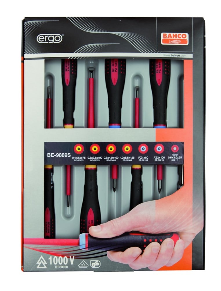 Bahco ergo schroevendraaier set 7d incl.tester | BE-9889S