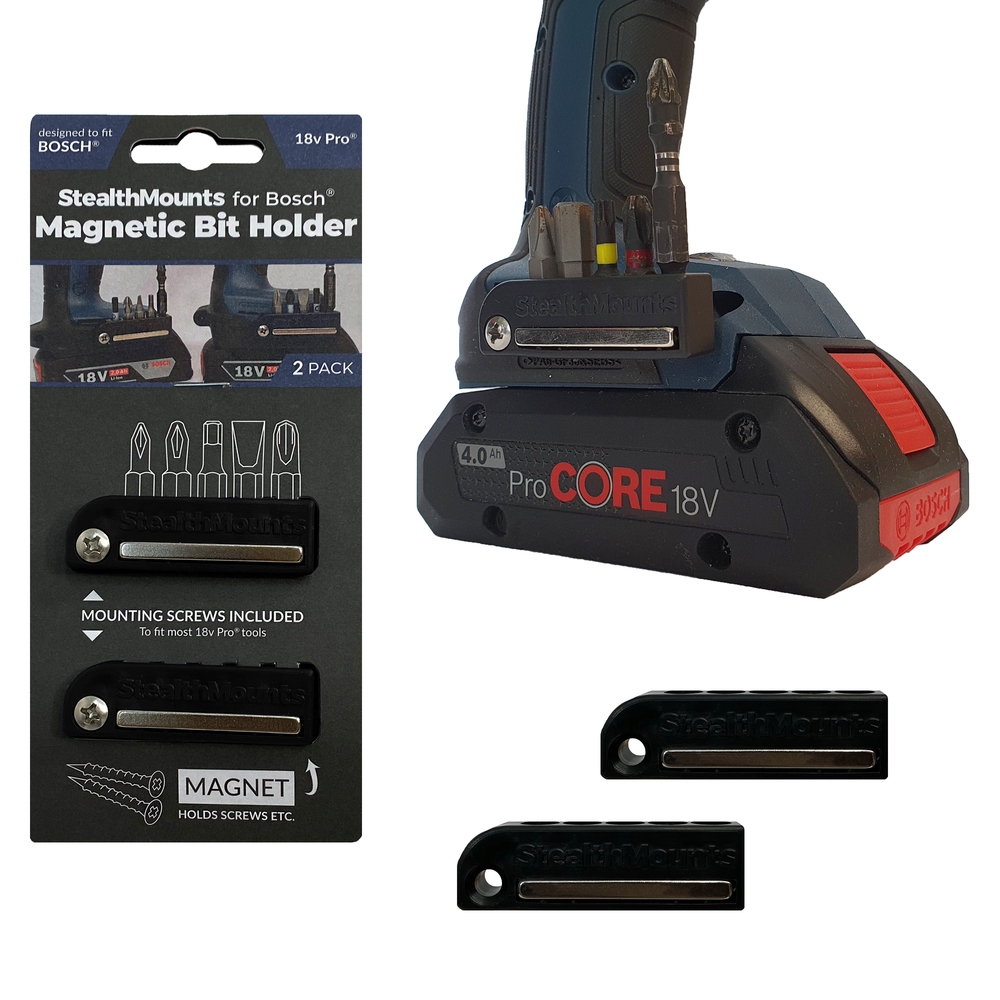 Stealthmounts Bithouder voor Bosch 18v | 2 Stuks | Zwart - BH-BO-BLK-2