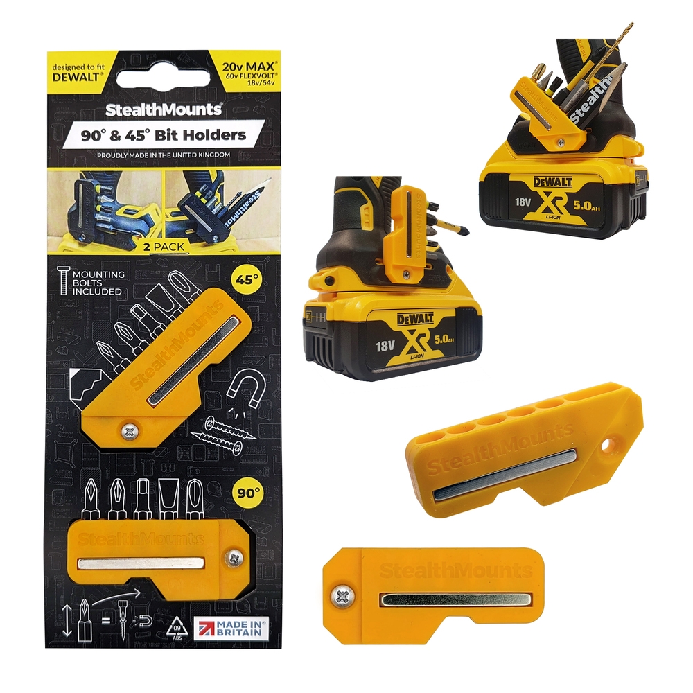 Stealthmounts 4590 Bithouder voor DeWalt | Geel | 2 stuks - BH-DW-4590-YLW