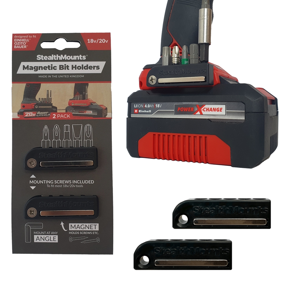 Stealthmounts Bithouder voor Ozito/Einhell/Bauer | Zwart | 2 stuks - BH-EOB-BLK-2