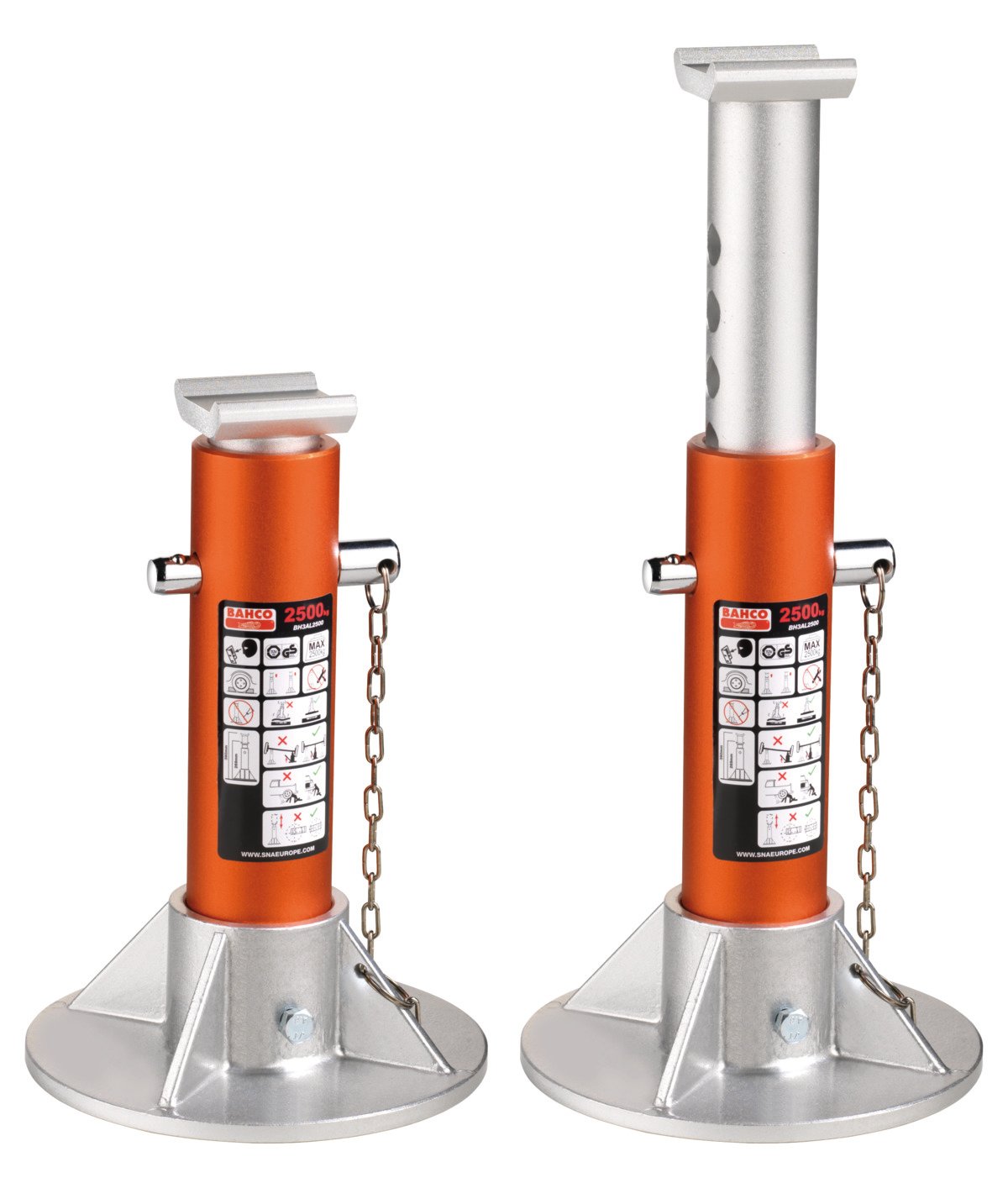 Bahco Aluminium krik standaards | per twee | capaciteit 2.500 kg BH3AL2500