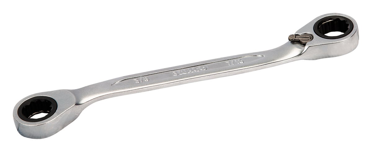 Bahco Ringratelsleutel | afgebogen bekken | verchroomd | lengte 200 mm | 5 8" x 11 16" 1321RZ-5 8-11 16