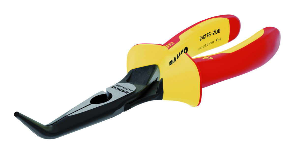 Bahco Gebogen punttang | ERGO™ | 45° | geïsoleerd | 1000V | gefosfateerd | 160 mm 2427S-160