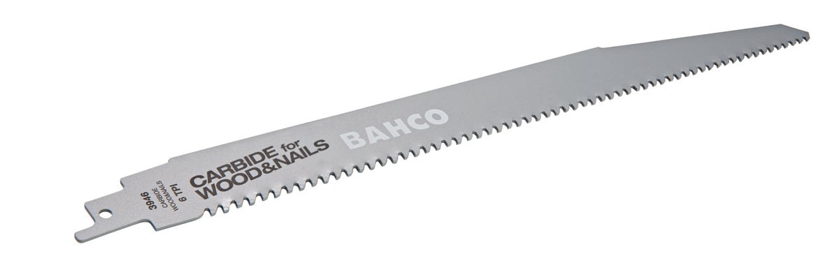 Bahco Reciprozaagblad | DSL | met hardmetalen tanden | voor hout en spijkers | 6 TPI | 150 mm - 3946-150-6-DSL-1P