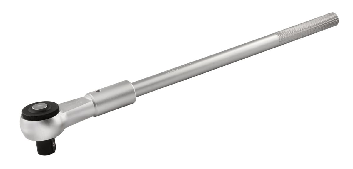 Bahco Omschakelbare ratel 1" met ronde kop | geribbelde handgreep | 72 tanden en actiehoek van 5° | lengte 640 mm 9550N