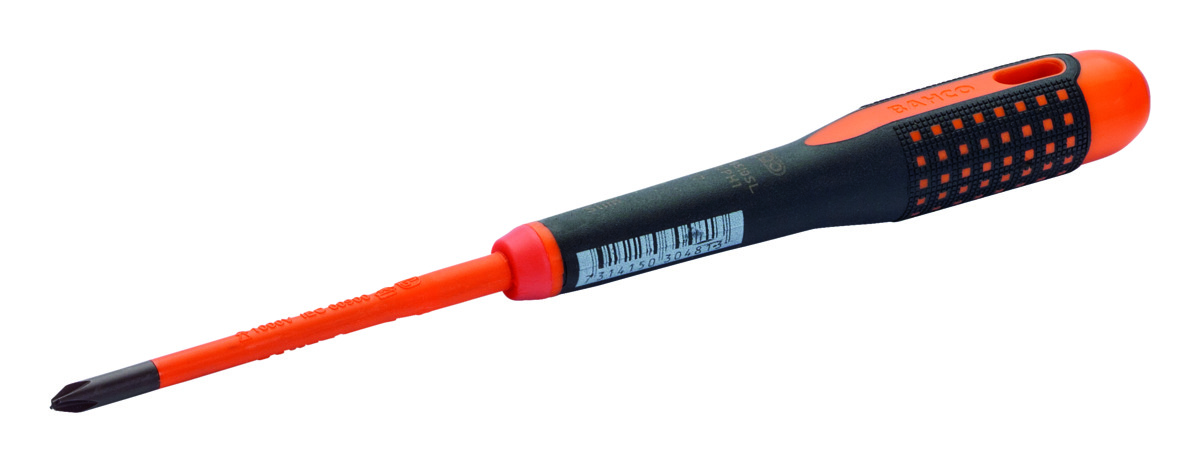 Bahco Schroevendraaier ERGO™ | geïsoleerd | VDE | driecomponentengreep | smal blad | combitip | 5 mm PH1 BE-8510SL