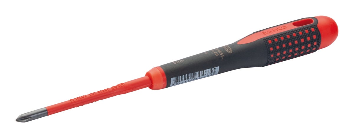 Bahco Schroevendraaier ERGO™ | geïsoleerd | VDE | driecomponentengreep | smal blad | Phillips | PH2 BE-8620SL
