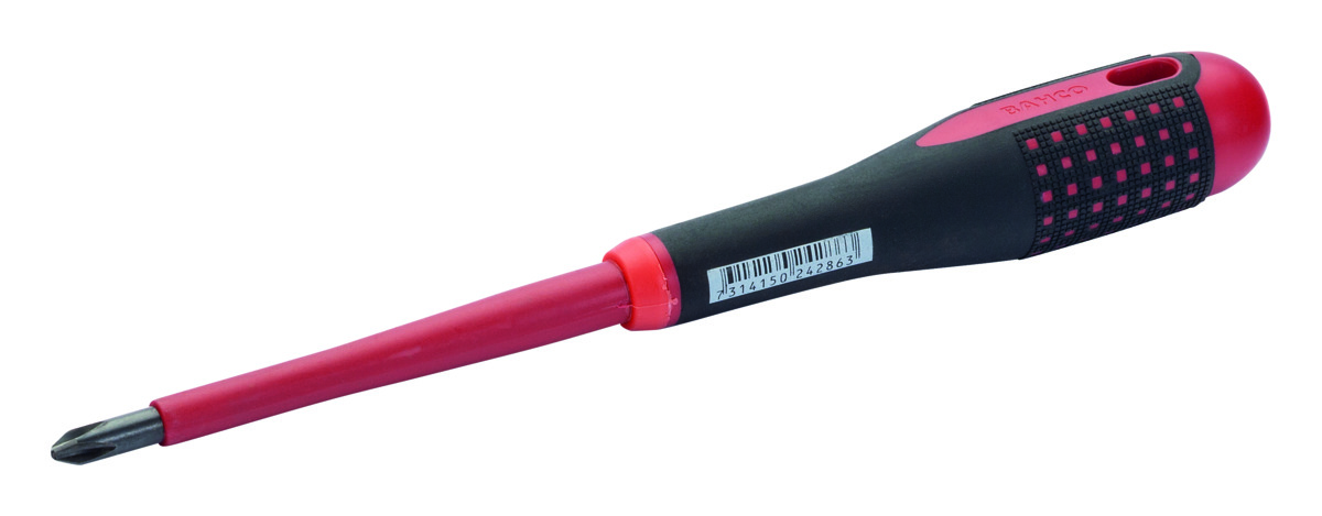 Bahco Schroevendraaier ERGO™ | geïsoleerd | VDE | driecomponentengreep | Phillips | PH1 x 20 mm x 80 mm BE-8611S