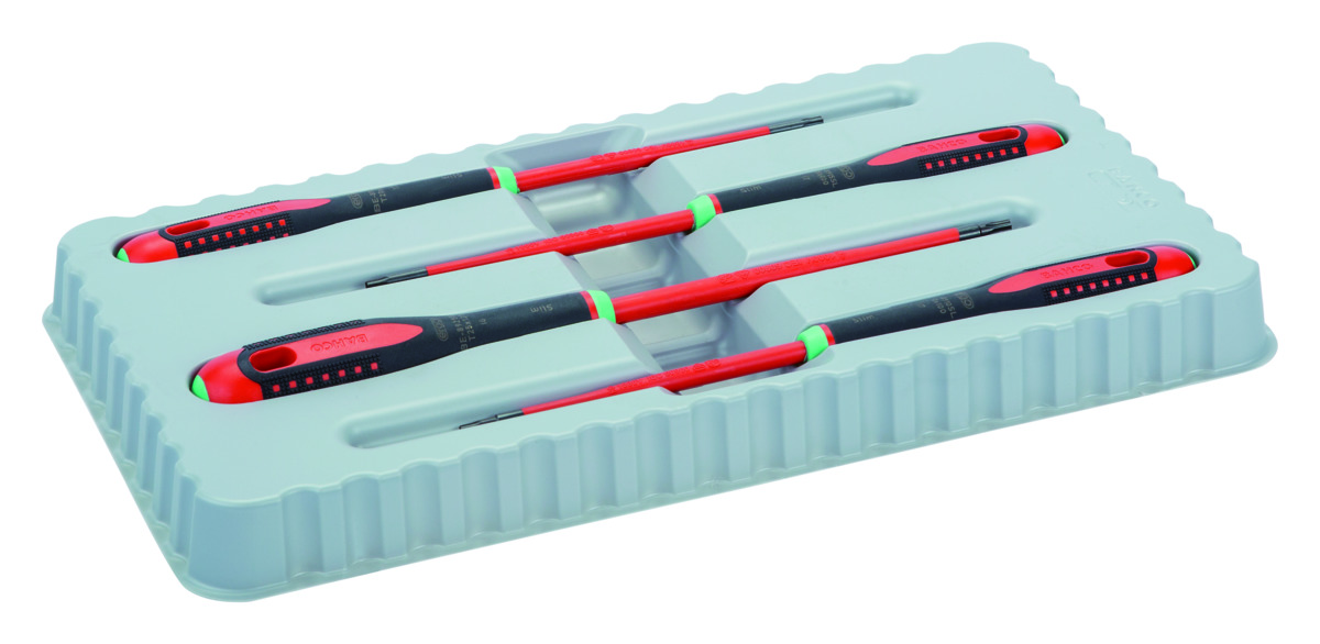 Bahco Schroevendraaierset ERGO™ | geïsoleerd | VDE | driecomponentengreep | smal blad | TORX® - 4-delig - BE-9880SL afbeelding 1