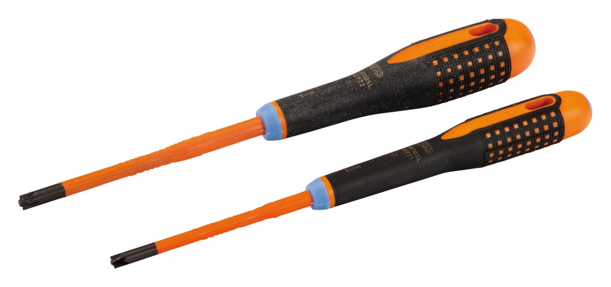 Bahco Schroevendraaierset ERGO™ | geïsoleerd | VDE | driecomponentengreep | smal blad | combitip - 2-delig - BE-9890SL