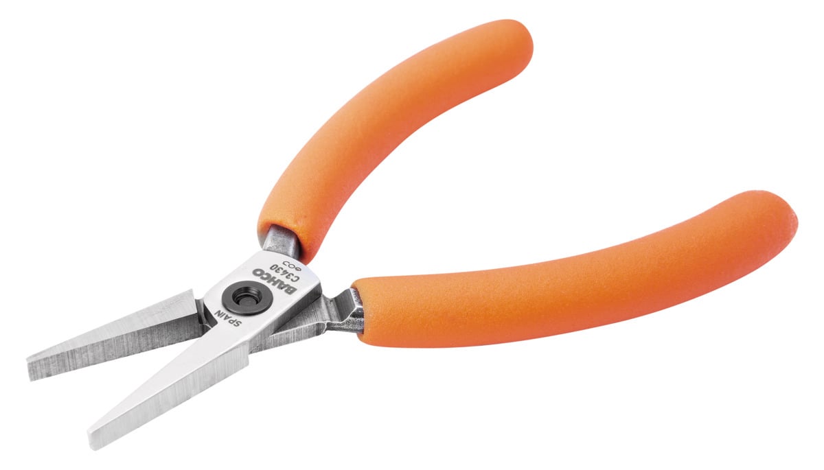Bahco Precisieplatbektang | compact | oranje PVC-handgrepen | 129 mm industrieverpakking C3430IP
