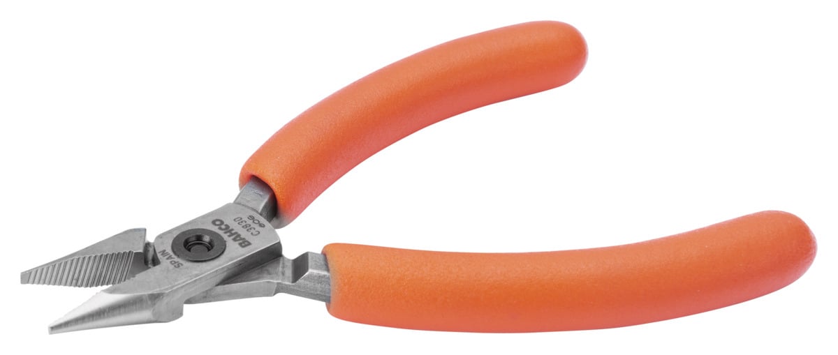 Bahco Precisiepunttang | compact | lang | oranje PVC-handgrepen | 121 mm industrieverpakking C3830IP