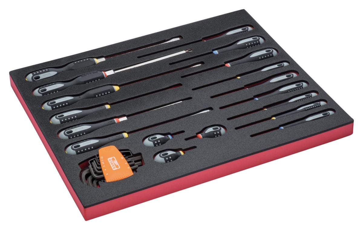 Bahco Foaminlay Fit&Go 3 3 met inbussleutels | gleuf- | Phillips- | Pozidriv-schroevendraaiers 27-delig FF1A1002