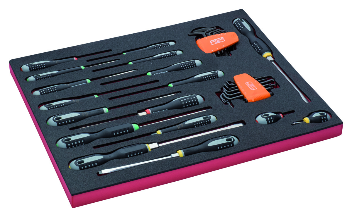 Bahco Foaminlay Fit&Go 3 3 met inbussleutels | gleuf- | Phillips- | Pozidriv- | TORX-schroevendraaiers 34-delig FF1A1003