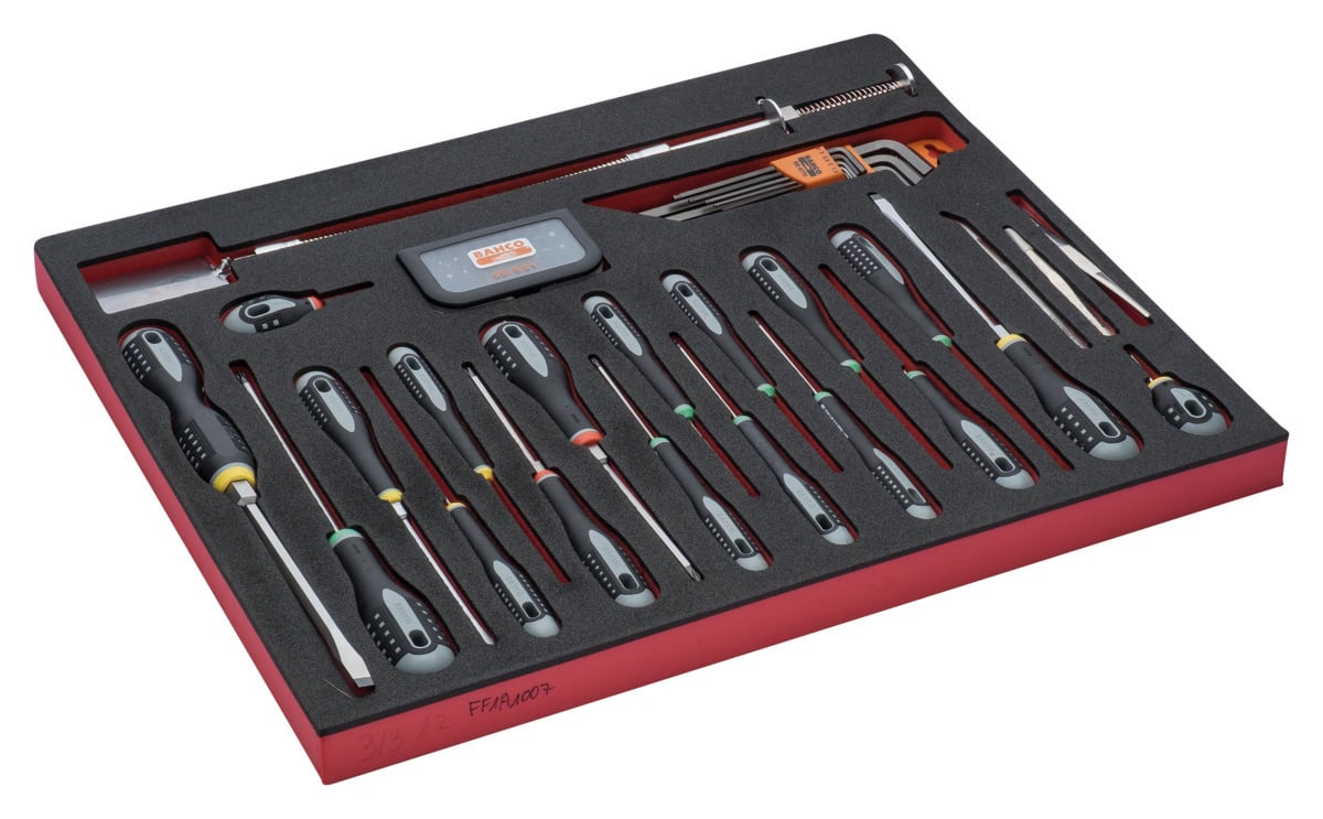 Bahco Foaminlay Fit&Go 3 3 met schroevendraaiers | inbussleutels en bits 63-delig FF1A1007