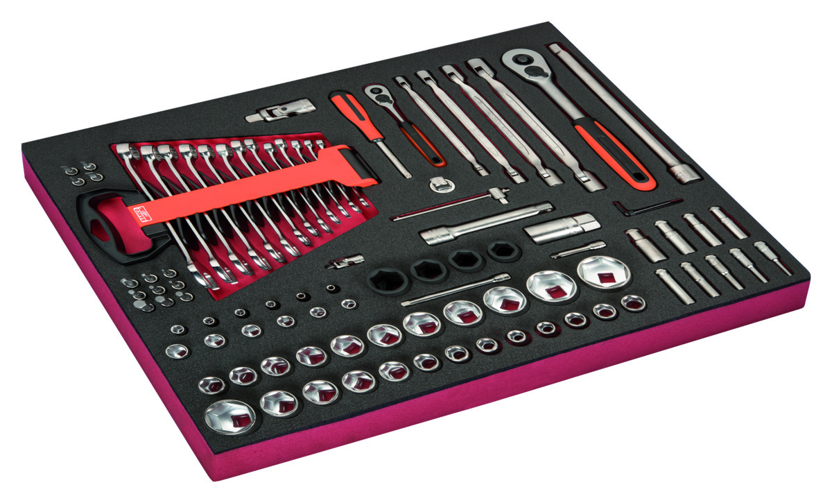 Bahco Foaminlay Fit&Go 3 3 met doppen en toebehoren en sleutels 93-delig FF1A106