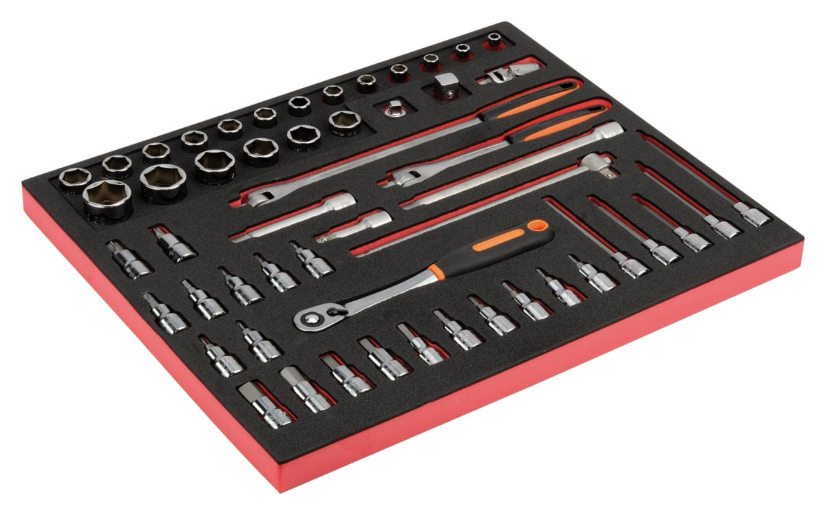 Bahco Foaminlay Fit&Go 3 3 met doppen en toebehoren 1 2" en schroevendraaierdopsleutels 1 2" 53-delig FF1A130