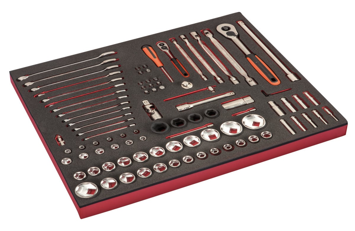 Bahco Foaminlay Fit&Go 3 3 met doppen en toebehoren 1 4" en 1 2" | sleutels en tangen 94-delig FF1A153