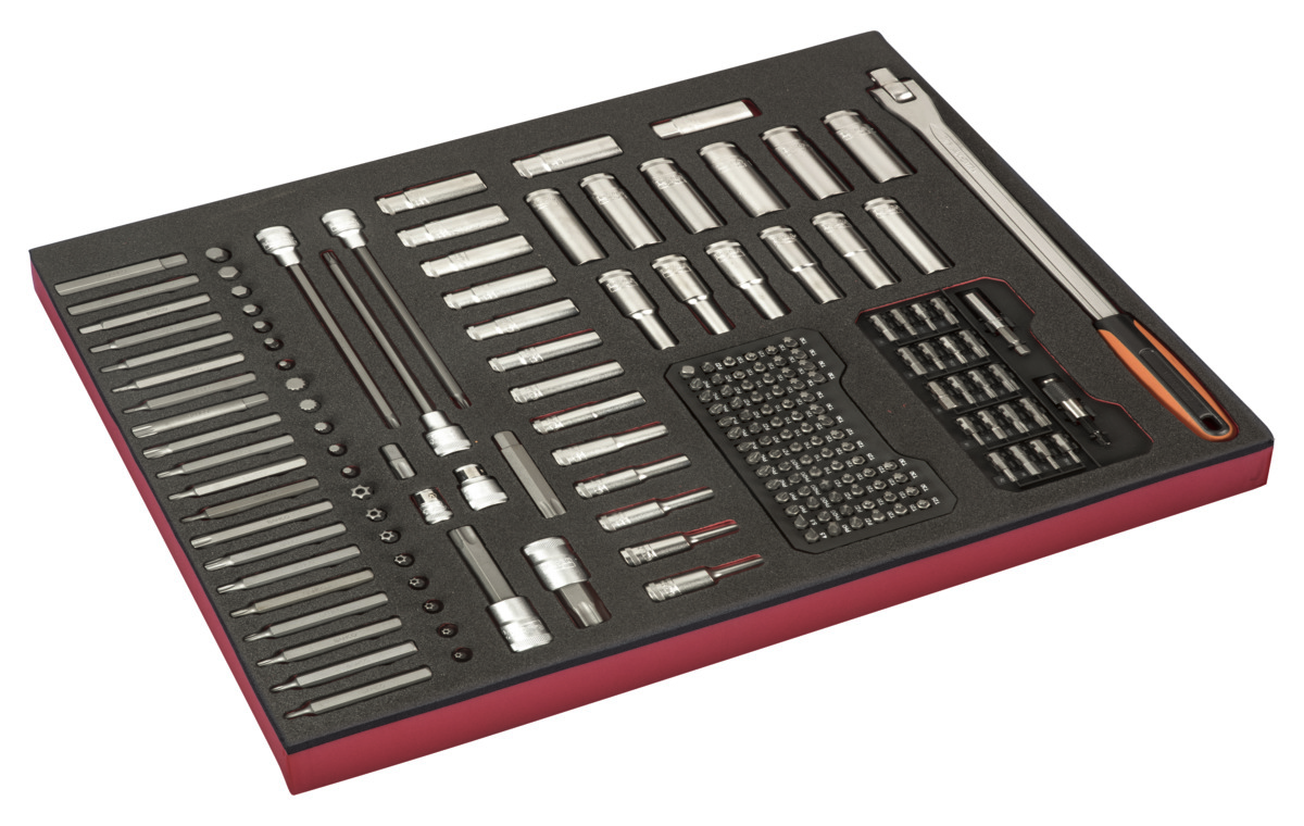 Bahco Foaminlay Fit&Go 3 3 met doppen en toebehoren 1 2" en 3 8" doppen en toebehoren en bits 177-delig FF1A165