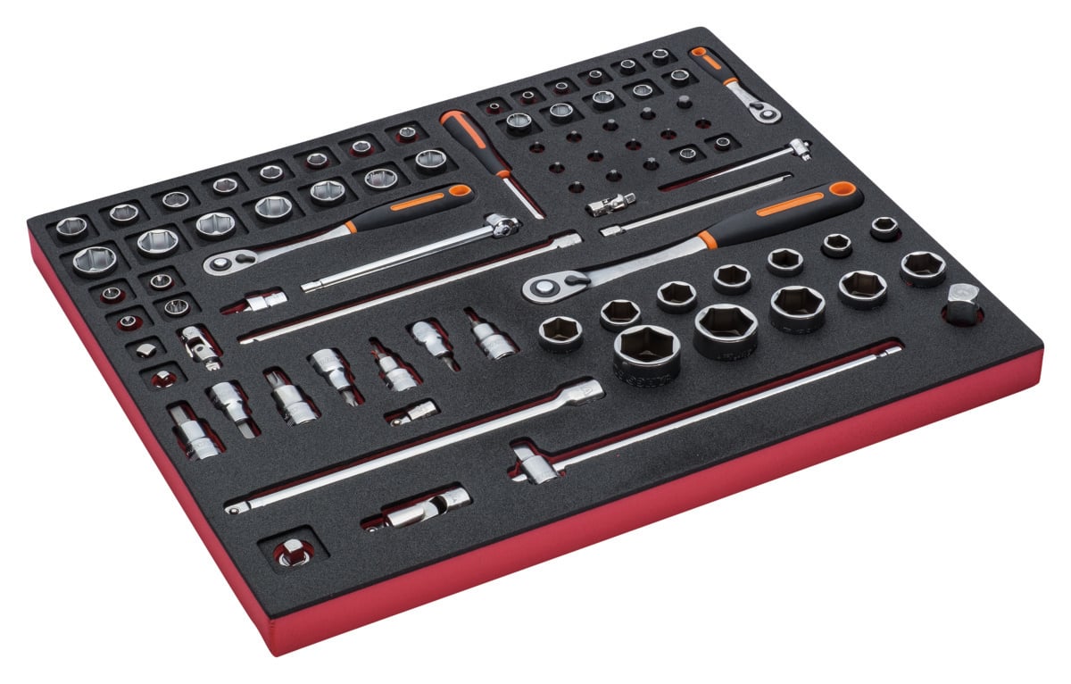 Bahco Foaminlay Fit&Go 3 3 met doppen en toebehoren 1 4" | 1 2" en 3 8" 83-delig FF1A2501