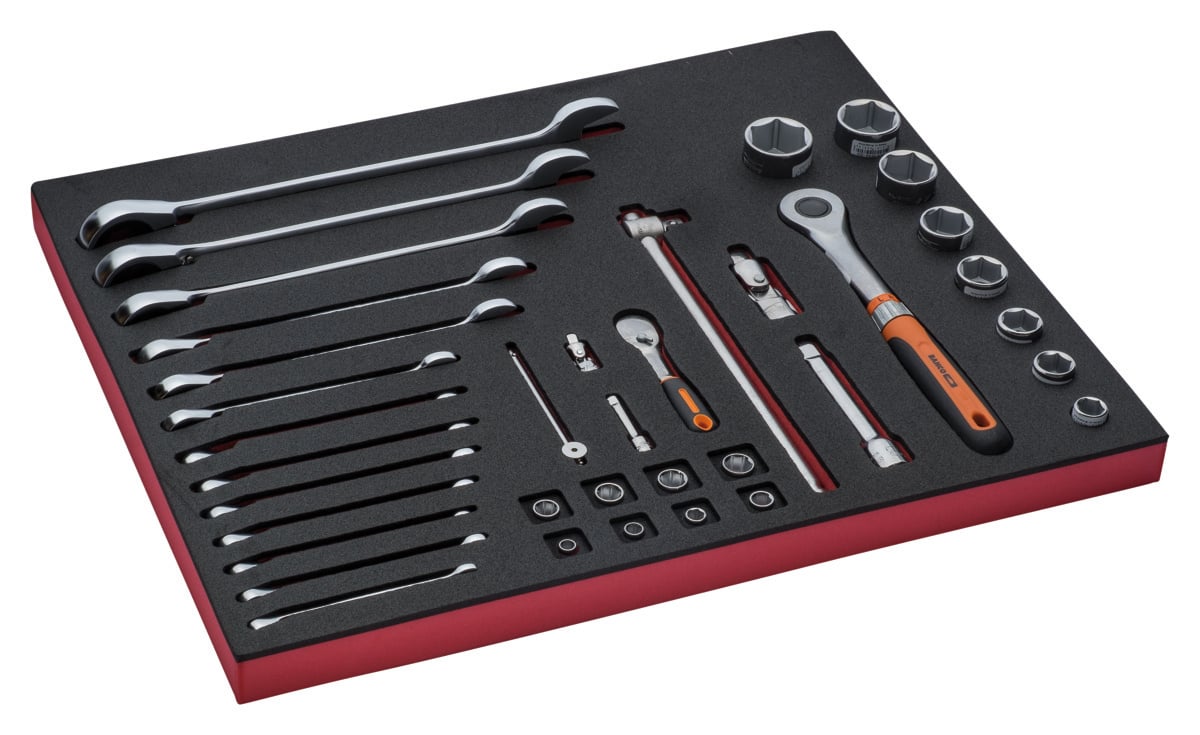 Bahco Foaminlay Fit&Go 3 3 met doppen en toebehoren 1 4" en 1 2" en sleutels 38-delig FF1A5004