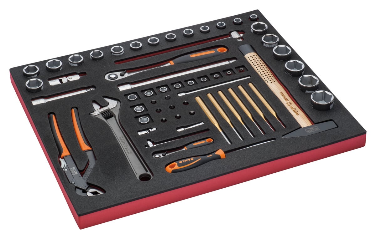 Bahco Foaminlay Fit&Go 3 3 met doppen en toebehoren 1 4" en 1 2" en slaggereedschap 60-delig FF1A5007