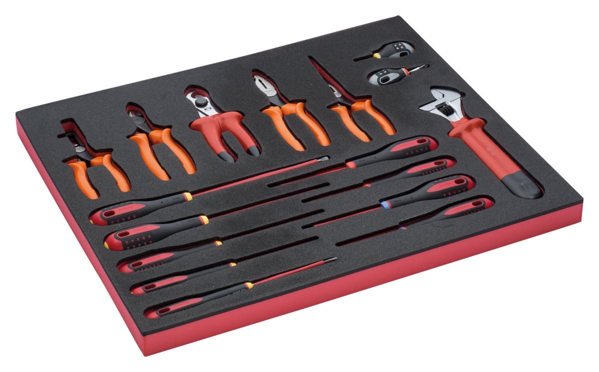 Bahco Foaminlay Fit&Go 3 3 met sleutels | tangen en schroevendraaiers VDE 17-delig FF1A5009