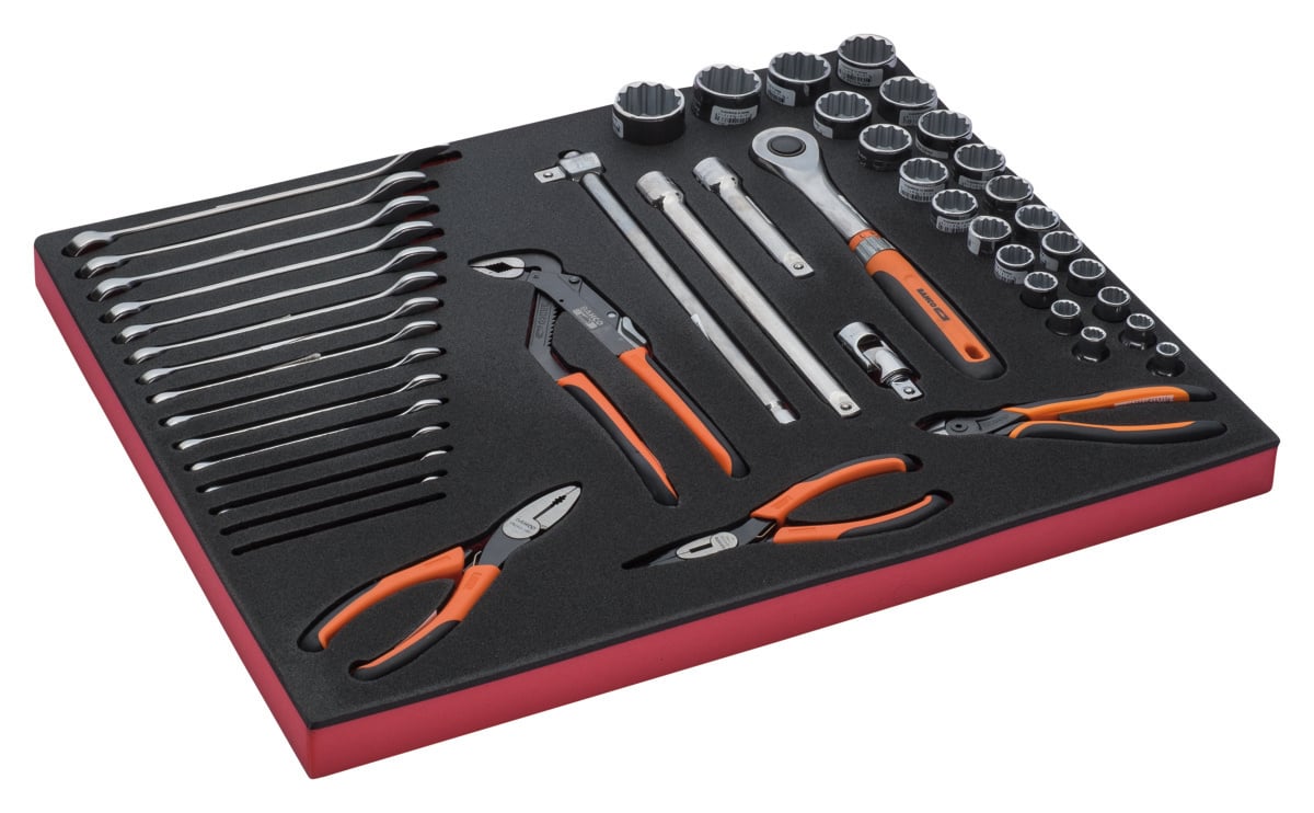 Bahco Foaminlay Fit&Go 3 3 met doppen en toebehoren 1 2" | sleutels en tangen 47-delig FF1A5019