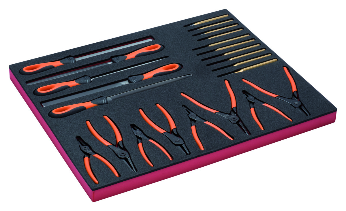 Bahco Foaminlay Fit&Go 3 3 met vijlen | borgringtangen en doorslagen 23-delig FF1A51